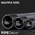 Pipe Decor 1” x 2” Malleable Cast Iron Pipe, Pre Cut Connector, Industrial Steel Grey, 6 Pack