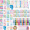 Pasimy 218 Pcs Inspirational Stationery Gifts, Motivational Mini Notepad, Pen, Quote Bookmarks, Stickers for School