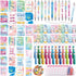 Pasimy 218 Pcs Inspirational Stationery Gifts, Motivational Mini Notepad, Pen, Quote Bookmarks, Stickers for School