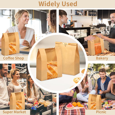 WINKIO 30 13.7 8.3 3.5 Inch 30 Pcs Bread Bags for Homemade Bread, x x Large Sourdough Kraft Paper Bakery Bags