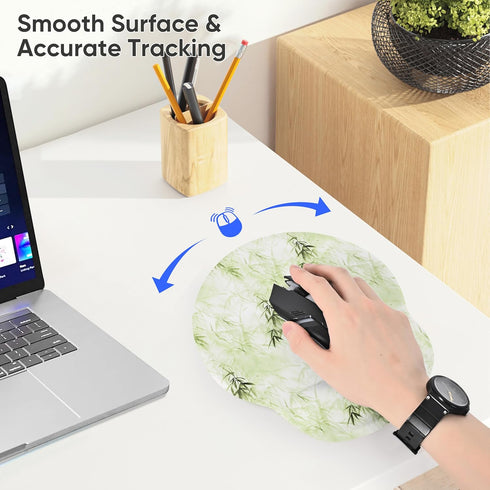 Laptop Computer Gaming Mouse Pad with Wrist Rest Support, Ergonomic Memory Foam Mat, Non-Slip Rubber Base, Comfortable