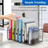 Simple Trending Mesh Desktop File Sorter, 7-Section Bookshelf Organizer for Home Office, Black