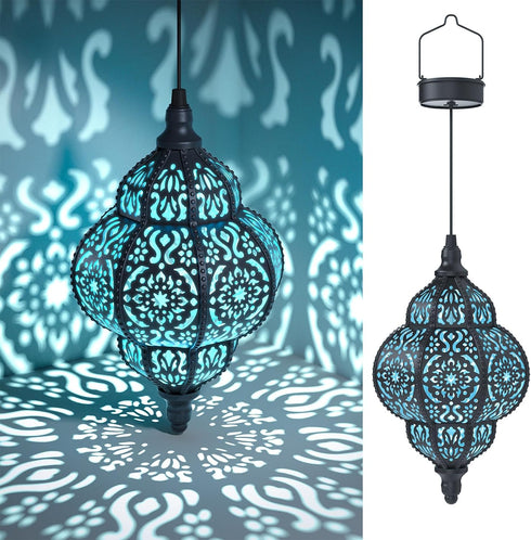 Hapjoy Hanging Solar Lights Outdoor Garden Decor Solar Lantern Waterproof Plastic Moroccan Outdoor