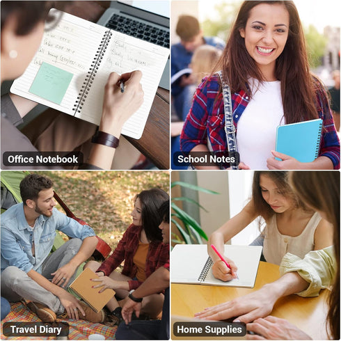 EUSOAR Hardcover College Ruled Spiral Notebooks, A5 3 Packs, 5.5"x8.3" 120 Pages Lined Travel Writing Notebooks