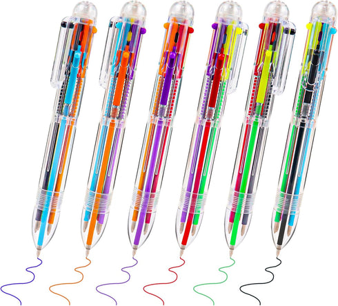 IHPUKIDI 48 Pack 0.5mm 6-in-1 Multicolor Ballpoint Pen - Retractable Pens for Office School Supplies Students Gift