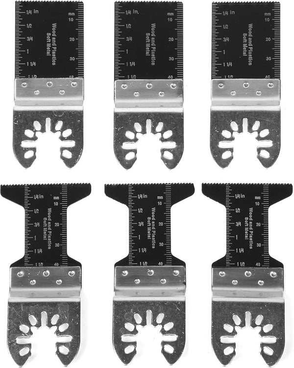 WEN MTB206 6-Piece Oscillating Multi-Tool Blade Set, Bi-Metal Wood and Metal Cutting