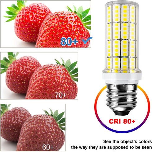 LED Corn Light Bulb, 200W Equivalent, 2500 Lumen, 5000K Cool Daylight White, 20W E26/E27 Base, Pack of 4
