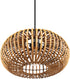 61063 1-Light GLOBE Electric x Novogratz Pendant Light Fixture, Rattan Shade, Black Socket, Braided Fabric Cord, Living