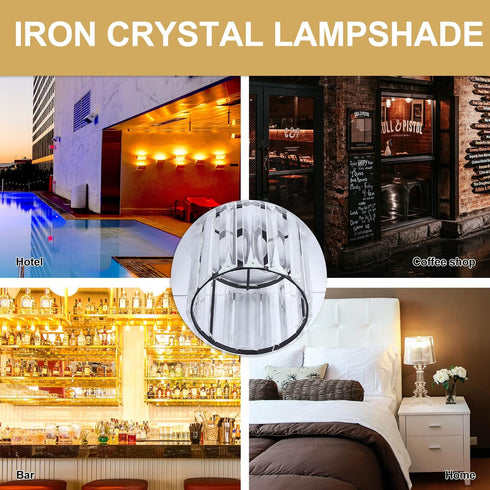 Drum Lampshades Crystal Lamp Shade Clear Glass Shade Cylinder Shaped Replacement Modern Ceiling Light Cover for Pendant