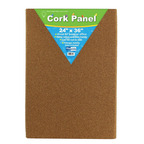 Frameless Light Brown Cork Bulletin Board - Pack of 2 Boards - 24" x 36" x 0.5" - Great for Home, Office, Classroom