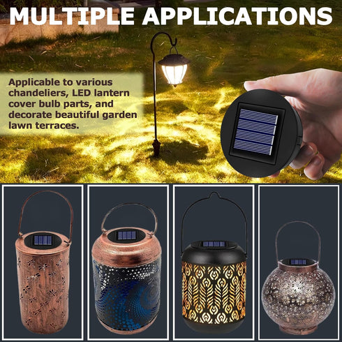 2 Pack 3.15 inch, 2.87 inch), 1.2V 600mAh Solar Light Replacement Top, Replace Solar Light Part for Lantern (Top Bottom