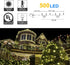 500 164FT 8 kemooie LED Christmas Lights, Lighting Mode with Memory Plug in Waterproof Christmas Lights Outdoor