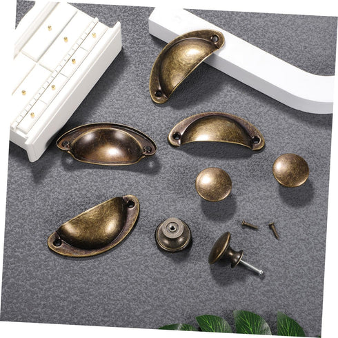24 Luxshiny Pcs Vintage Bronze Mushroom Shape Cabinet Door Knobs with Screws Antique Dresser Drawer Pulls for Wardrobe
