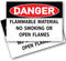(2 Pack) No Smoking or Open Flames Sign - Danger Flammable Material 7"x10" Self Adhesive Vinyl Sticker Decal
