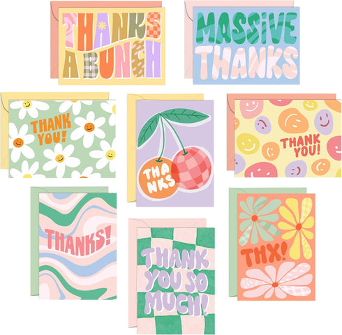 S&O Thank You Cards with Envelopes - Blank Greeting sheets for Handwritten