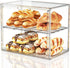 JOYZAN Pastry Display Case, 2 Tier Bread Box for Kitchen Countertop, Acrylic