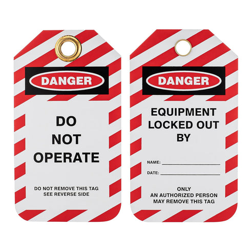 Zing Green Products 7343 10 Pack Danger Do Not Operate Plastic Lockout Tagout Tags, 5.75 x 3 Inch, Red/White/Black