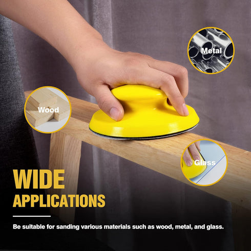 Sanding Block Set, 3 PCS Hook and Loop Sanding Block and 1 PCS Mouse Sander, Round and Mouse for Woodworking