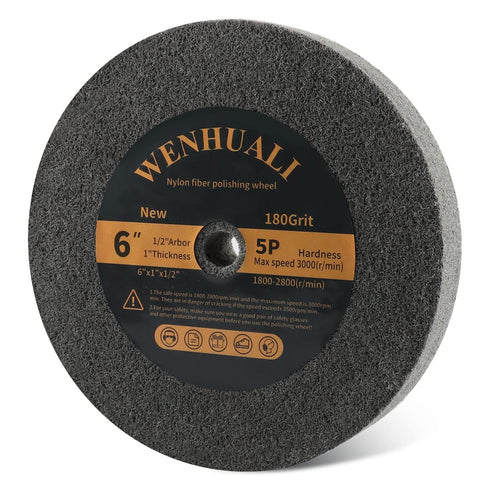 6 Inch Polishing Wheel for Bench Grinder, Buffing Wheel 180 Grit 1" Thickness for Angle Grinder, 5P Hardness for Golf