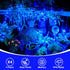 4 Pack 33ft 100 8 QITONG Solar Fairy Lights, Each LED Blue Christmas String Light Outdoor Waterproof, Modes Silver Wire