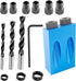 14 Pcs Pocket Hole Jig Kit, 15 Degree Woodworking Inclined Hole Jig with Drive Adapter