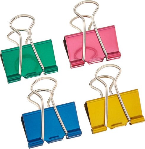 Baumgartens Assorted Colors Large Binder Clips, 1.25", 4/Pkg