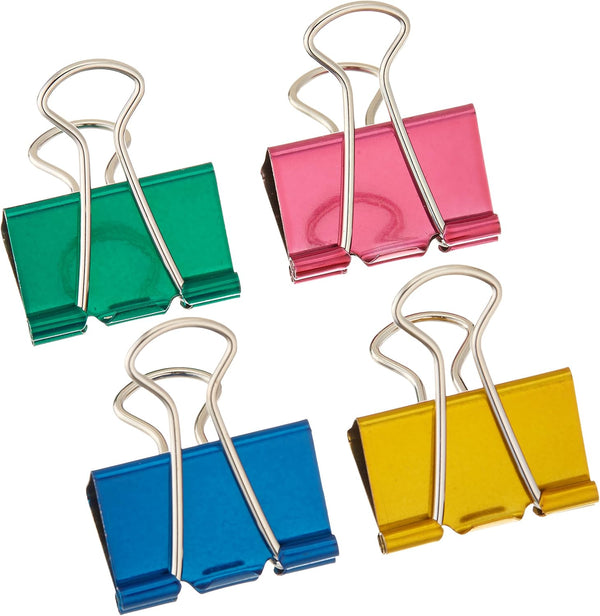 Baumgartens Assorted Colors Large Binder Clips, 1.25", 4/Pkg