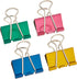 Baumgartens Assorted Colors Large Binder Clips, 1.25", 4/Pkg