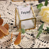 Feyarl Gold Glass Vertical Business Card Holder, Clear Name Card Display Stand for Office Meeting Desk