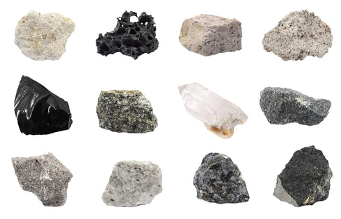 EISCO 12 Piece Introduction to Igneous Rocks Kit - Includes 1" Specimens for Geology Classrooms & Field Testing