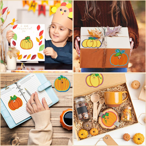Whaline 810 Sheets Fall Pumpkin Sticky Notes - Thanksgiving Self-Adhesive Memo Pads for Autumn