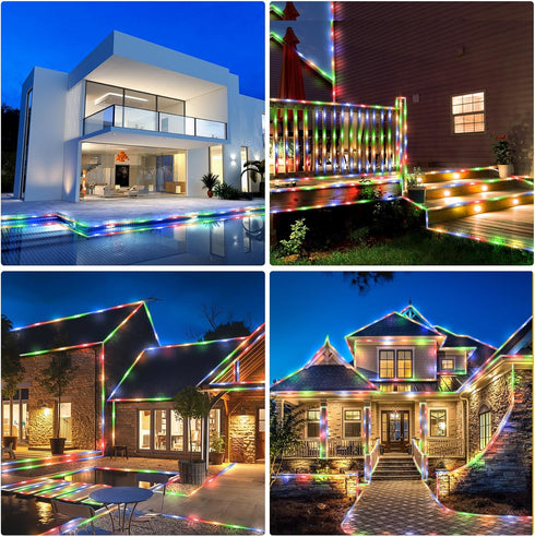 LHYLDS 200 66FT LED Solar Rope Lights Outdoor, Solar String Lights Indoor Waterproof Solar Powered Trampoline Light