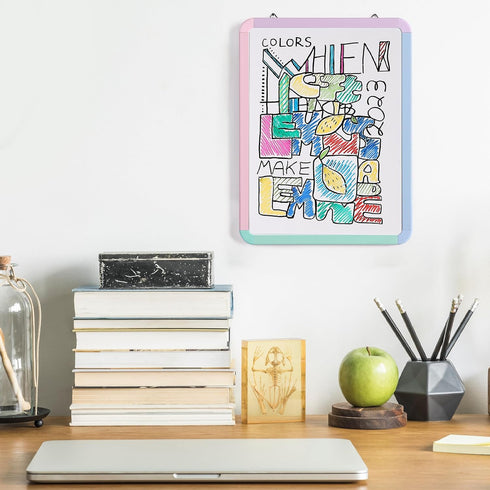 Mr. Pen Dry Erase Board, 12.5" x 9.5" with 8 Markers and 2 Magnets, Small Magnetic White Board