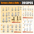 Dianrui 2013 8.8 Set (3 PCS Metric & SAE Nuts & Bolts & Wood Screws Assortment Kit, Phillips Pan Head & Flat Head