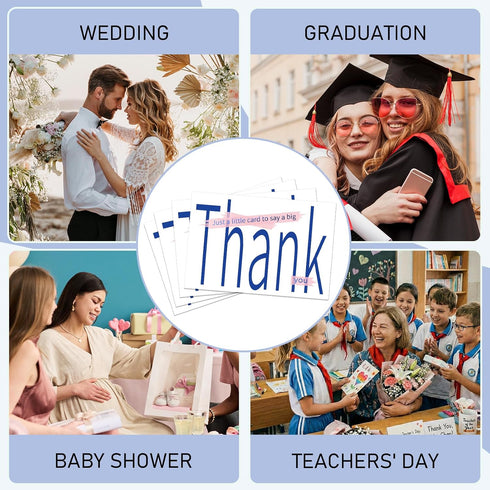 Frelimiu 150 Pack 4x6in Thank You Cards with Envelopes & Stickers Gold Foil Blank Greeting Note Cards Personalizable