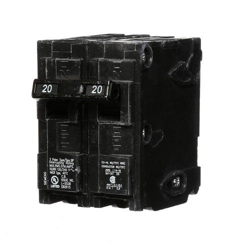 Q220 20-Amp Double Pole Type QP Circuit Breaker Black (1-Pack)