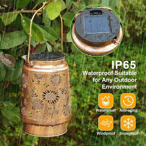 Sunflower Solar Lanterns Outdoor with Shepherd Hook, Birthday Gift Mothers Day Gift for Women Mom Grandma Wife
