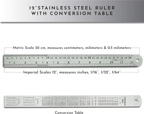 Khnum 12-Inch Set Architectural and Engineering Scale Ruler (Imperial) | Laser-Etched Aluminum Triangular Drafting Tool