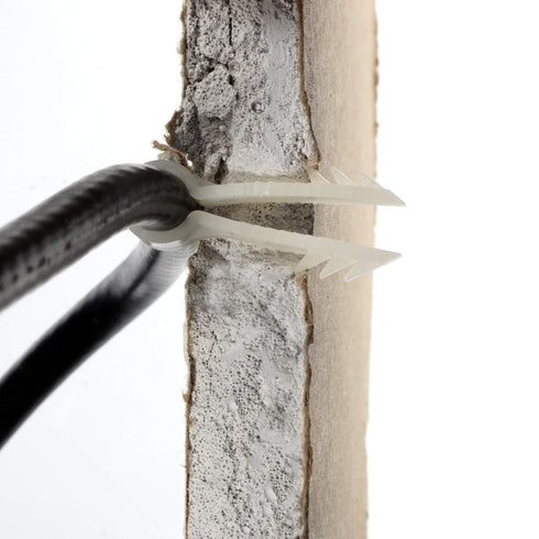 THE CIMPLE CO Stucco and Drywall Cable Clips, Push-in Masonry Anchors for Coaxial and Ethernet Cables