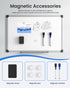 Magnetic White Board Kit for Wall - 18" x 12", 1 Dry Eraser & 2 Multicolor Markers, Sliver Aluminum Frame