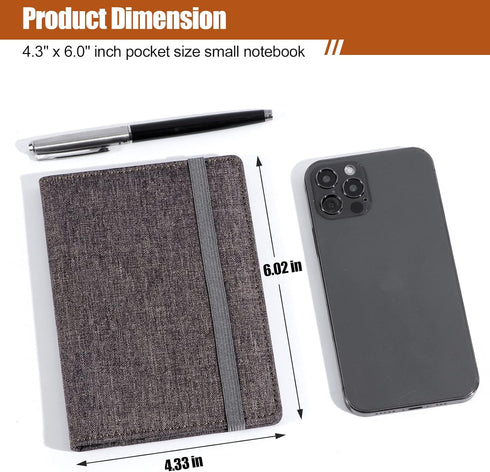 Journal Cover for Field Notes - Waterproof Fabric Organizer with Pen Loop, Business Card Holder for Moleskine Cahier's