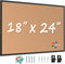 Board2by Cork Board Bulletin Board 24 x 18, Black Aluminium Framed, Large Wall Mounted Notice Pin Board with 16 Push