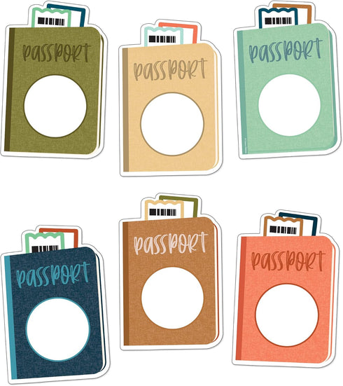 Carson Dellosa 36-Piece Let's Explore Adventure Awaits Passports Bulletin Board Cutouts for Travel Classroom Décor