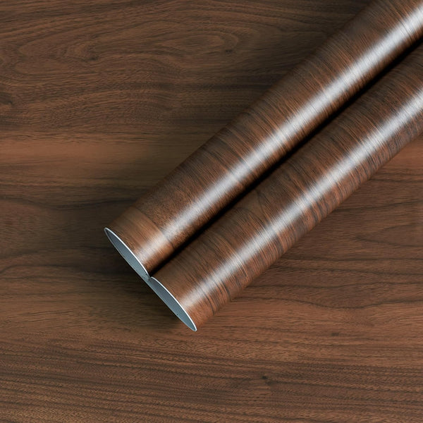 JSEVEM Walnut Wood Grain Contact Paper Wooden Peel and Stick Wallpaper Waterproof