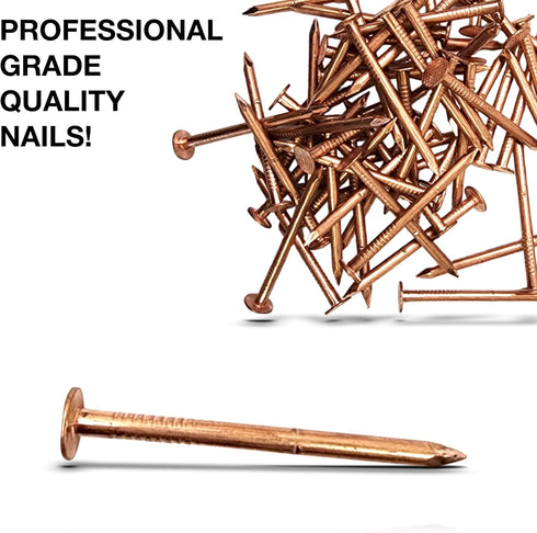 50 Pack 2 Inch USA MADE Copper Nails, Solid Pure Copper Roofing Finish Spikes for Furniture and Boat
