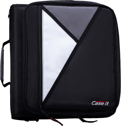 Case-it The Universal Zipper Binder - 2 Inch O-Rings - Padded Pocket for up to 13 Inch Laptop/Tablet - 400 Page Capacity