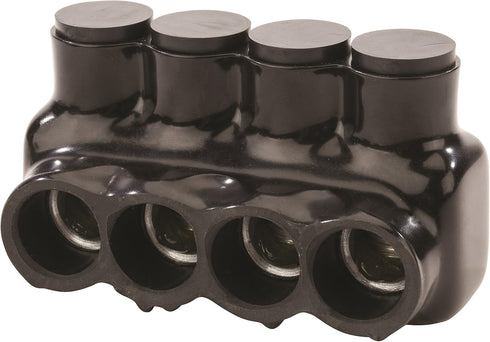 NSi IPL250-4B Polaris Insulated Multi-Tap Connector, 3 Port, 250 MCM-6 AWG, Black