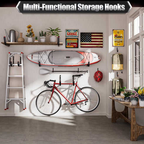 24 Pack 3.5" 100LBS Nacial Garage Hooks Heavy Duty, Garage Wall Hook with EVA Pads, Capacity Hooks for Hanging Bikes