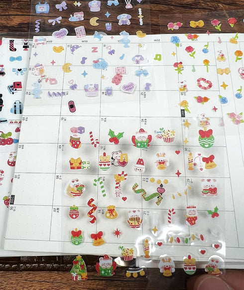 ZMLSED 28 Pre-Cut Mini Stickers Book, Tiny Star Bread Theme Stickers for Journals Planners Scrapbooking DIY Decoration