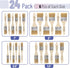 Bates- Chip Paint Brushes - Assorted Sizes, 24 Pack Natural Bristle Painting Brushes Set